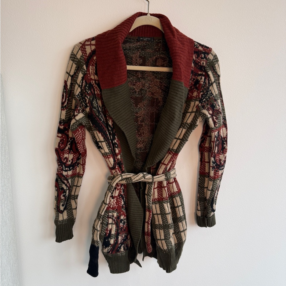 Etro Milano Paisley Knit Cardigan - Picture 1 of 9